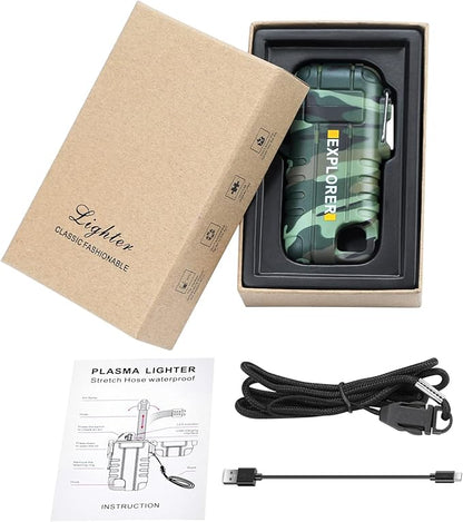 360 Flex Electric Lighter - USB Rechargeable Arc Lighter with Windproof Plasma Flame, Flexible Neck Grill Lighter, Waterproof Candle Lighter for Aromatherapy Camping BBQ -Survival Tactical Gear