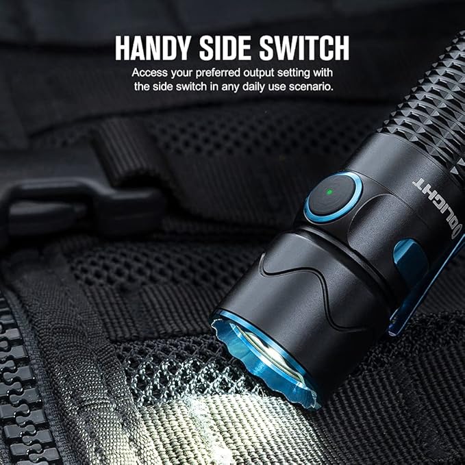 OLIGHT Warrior Mini2 1750 Lumens Rechargeable Tactical Flashlight with Dual Switch and Proximity Sensor, High Performance LED Flashlights for EDC, Outdoor, Camping and Emergency (Black)