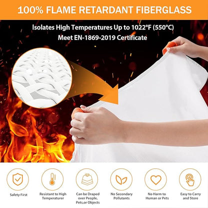 Altaz Fire Blanket Emergency for Home Kitchen - 39.4"x39.4" Flame Suppression Fiberglass Fire Extinguisher for Camping, Grill, Car, Office, Warehouse, Fireplace, Survival, Safety (6 Pack)…