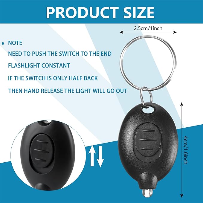 24 Pack Mini Led Flashlight Keychain Portable Ultra Bright Small Flashlight Key Ring for Outdoor Night Activities and Emergency Lighting (Color Set 2)