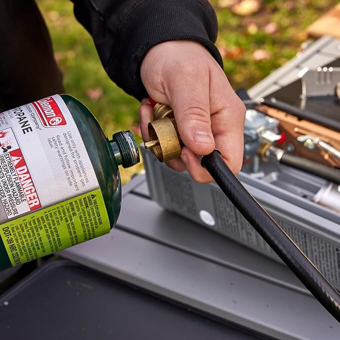 Dual Fuel Portable Stove, Butane & Propane Portable Camping Stove, 12K BTU Camp Stove with 4 x 8 oz. Tins Fuel, Dual Fuel Butane and Propane Stove for Emergencies & Outdoor Cooking by Grill Boss 90057
