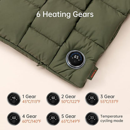 JISULIFE Hand Warmers Rechargeable, 6 Gears Heated Gloves with Power Bank, Multi-Functions Heating Pad & Hand Warmers, Heated Gloves Gifts for Women, Kids, Hunting, Camping