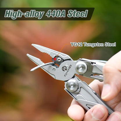 FLYHOMES Multitool Pocket Knife, 16-in-1 Multi tool Pliers with Safety Locking, Scissors, Screwdriver and Saw, Professional for Camping, Survival Tools, and Outdoor Adventures