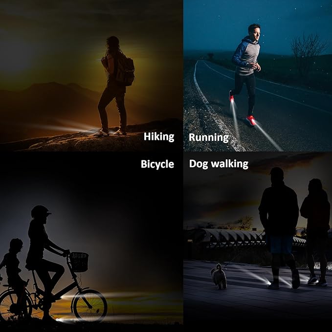 RAHAN Rechargeable Headlights for Crocs,2pcs Wearable Croc Lights for Shoes for Kids Adults,3 Light Modes,Waterproof Lights for Dog Walking, Camping, Jogging, Hiking, White