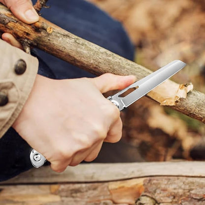 9-in-1 Multi Tool, Pocket Knife, Multitool Folding Knife for Camping Hiking Survival Fishing, Stainless Steel Lockable Multitool Knife Saw Scissors Bottle Opener Wire Stripper Glass Breaker