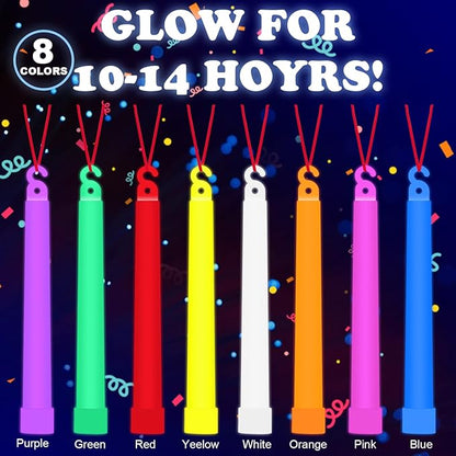 25 Pack Glow Sticks,Ultra Bright Glow Sticks Bulk,6 Inch Glowsticks with 12 Hour Duration,Glow in The Dark Sticks for Kids Party Supplies Party Favors,Emergency Glow Sticks for Camping,Survival Kit