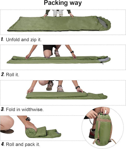 REDCAMP Ultra Lightweight Sleeping Bag for Backpacking, Comfort for Adults Warm Weather, with Compression Sack