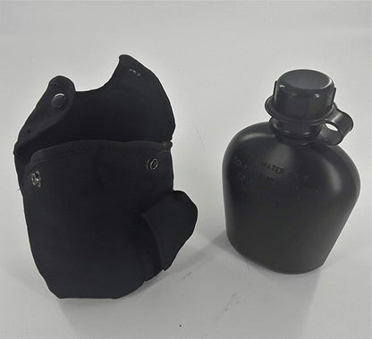1Qt. Military Field Canteen with Pile Lined Case Holder for Camping, Hiking, Trekking, School