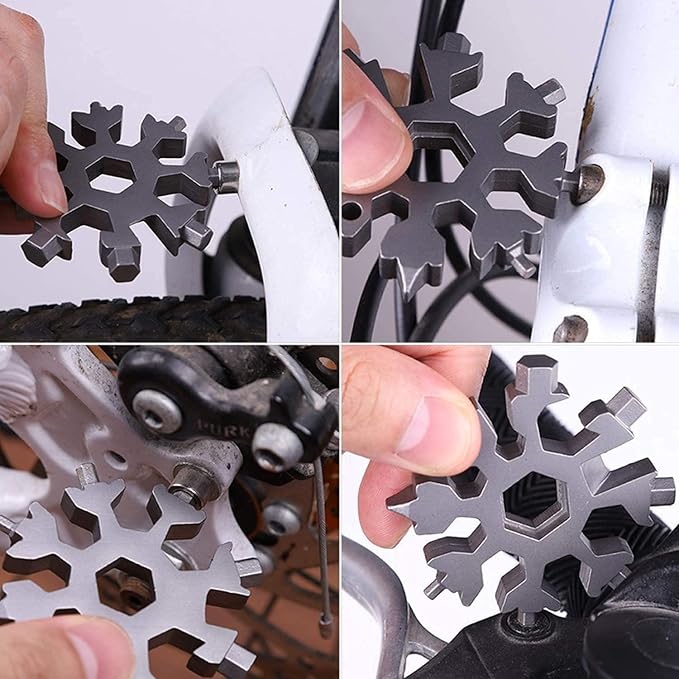 3 Pack multitool 18 In 1 snowflake,Stainless Steel MultiTool,Stainless Steel Snowflake Bottle Opener/Flat Phillips Screwdriver Kit/Wrench,Great Christmas gift