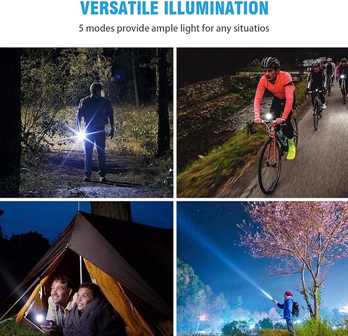 Flashlights High Lumens Rechargeable, 2 Pack XHP70 Led Flashlight, 20000 Lumen Super Bright Flashlight with 5 Modes, Waterproof Powerful Tactical Flash Light Torch for Camping Outdoor Emergency