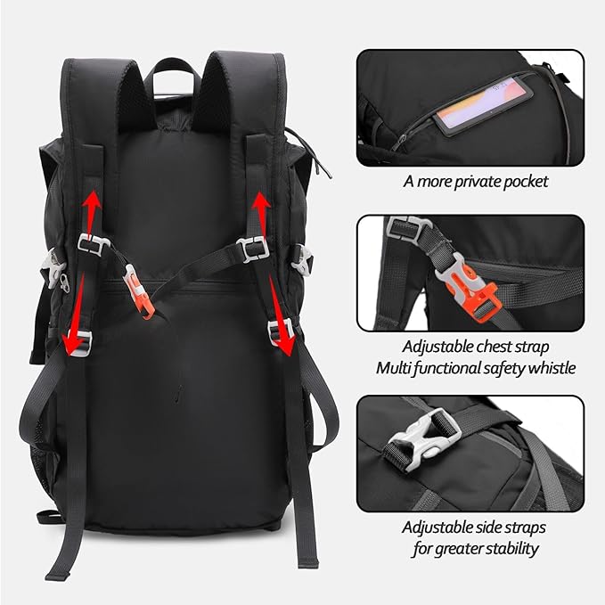 Seektop 20L Waterproof Hiking Backpack - Lightweight Daypack with 8 Pockets & Wet-Dry Compartment for Outdoor Adventures