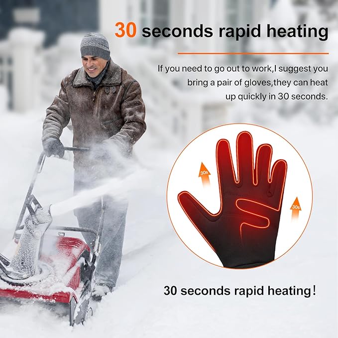 Heated Glove Liners Men Women - Rechargeable Battery Hand Warmer Gloves for Winter Motorcycle Skiing Camping Fishing Hunting
