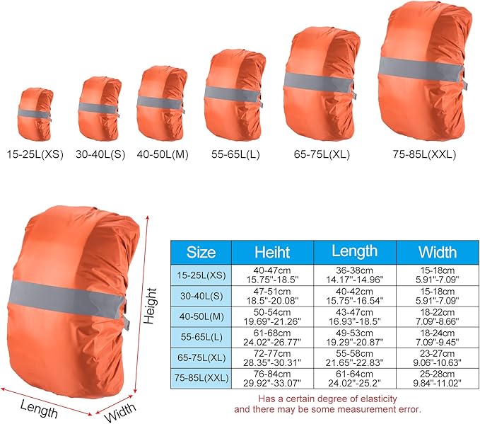 PATIKIL Waterproof Backpack Rain Cover, Non-Slip Backpack Cover with Reflective Strap Stay Dry for Hiking, Camping, Hunting
