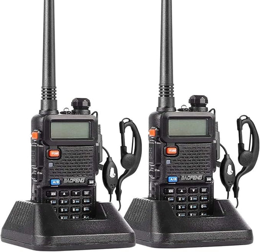 Baofeng UV-5R Ham Dual Band Two Way Radio 144-148/420-450Mhz,Nicama Walkie Talkie 1800mAh Li-ion Battery (2 Pack)