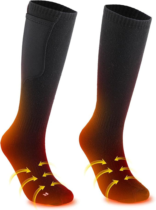 Heated Socks, Remote Control 4000mAh 5V Rechargeable Electric Heated Socks with 3 Heat Settings for Men Women Outdoor Hunting Skiing Camping Warm Winter Socks