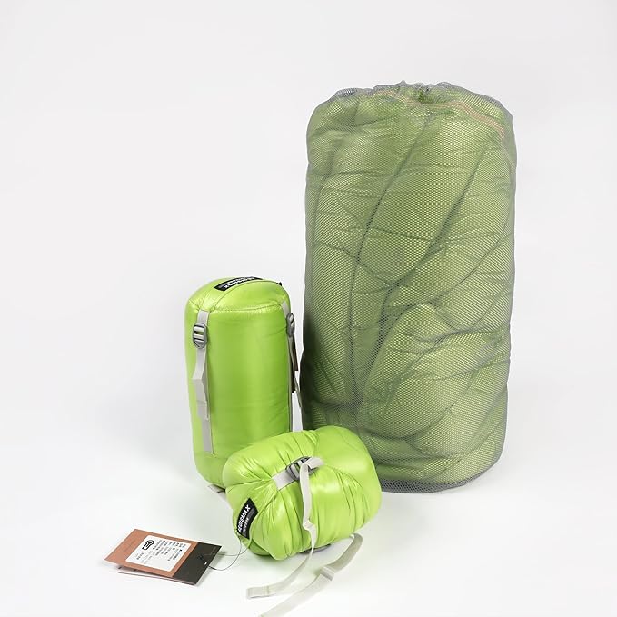 Mini 6 Degree 800FP Goose Down Sleeping Bag Ultralight Down Sleeping Bag for Backpacking and Camping for Men & Women (Green, Regular)