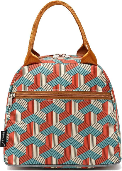 FlowFly Insulated Lunch Cooler Bag - Tote Bag Organizer for Women/Men, Red