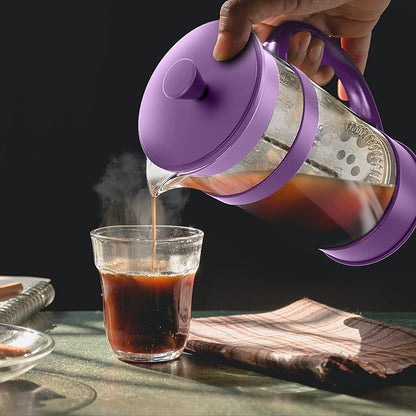 Utopia Kitchen 12 Ounce 0.35 Liter French Press Coffee Maker, Tea Maker, Travel Coffee Presses, Heat Resistant Thickened Borosilicate Coffee Pot for Camping Travel Gifts, Plum Pack of 1