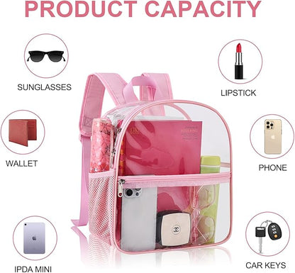 Oraben Clear Backpack for Stadium Events Stadium Backpack Waterproof 12x6x12 Clear Bag for Adult Concert Sport Work