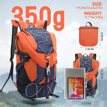 Seektop 20L Waterproof Hiking Backpack - Lightweight Daypack with 8 Pockets & Wet-Dry Compartment for Outdoor Adventures