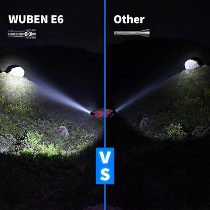 WUBEN E6 Pocket Flashlight Rechargeable 900 High Lumens, 5 Modes EDC Tactical Flashlight, Small but Powerful LED Flashlight, IP68 Waterproof Light Projector for Hunting, Outdoor, Hiking, Emergency
