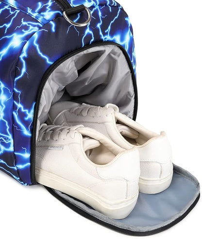 Sport Bag for Boy Duffle Gym Bag Overnight Travel Weekender Sleepover Bags With Shoe Compartments and Wet Pocket Carry On Bag