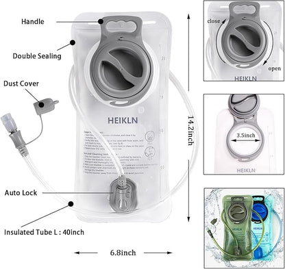 Hydration Bladder, 2L-3L Water Bladder for Hiking Backpack Water Storage Bag Reservoir, BPA Free Water Pouch Hydration Pack Replacement for Bicycling Cycling Hiking Camping Hunting Running