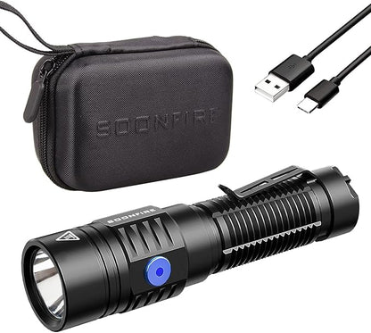 E37 USB C Rechargeable LED Handheld Flashlights, 2530 Lumens - Ultra-Compact and Super Bright for Daily Carry, Work, Camping, Hiking - Ideal for Emergency and Law Enforcement Use