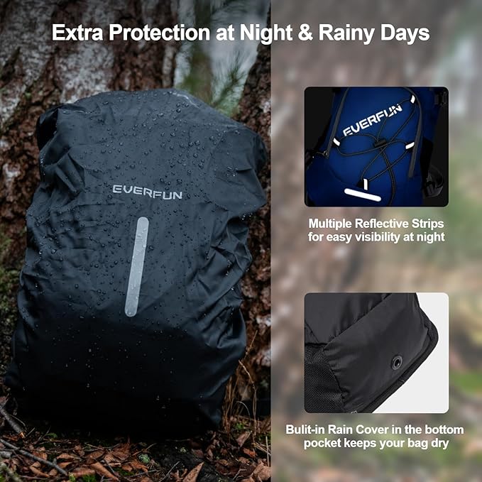 Everfun Hydration Backpack 18L with Water Bladder 2L/3L Hiking Water Backpack Women Men Lightweight Insulation Hydration Day Rucksack for Hiking, Cycling, Running, Festival, Camping