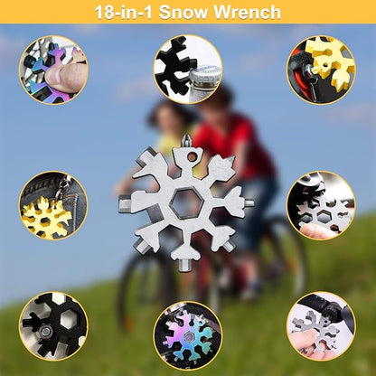 6 Packs Snowflake Multi Tool,18 in 1 Snowflake Multitool,Snowflake Wrench/Bottle Opener/Screwdriver Kit, Stainless Steel Portable Star Tool for Christmas Great Gifts