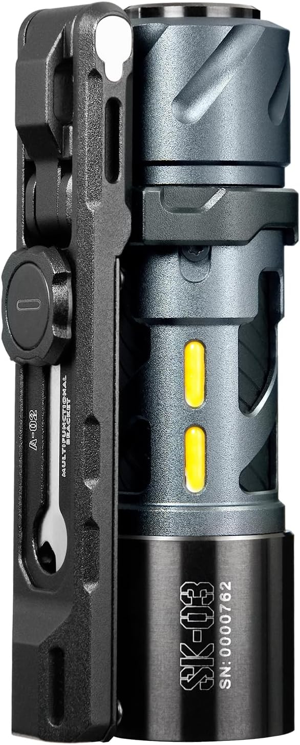 SK03 PRO EDC Rechargeable Flashlight with Magnetic Bracket, Side Light with 4 Colors Filters, 10 Modes, 1000 Lumens LED Mini Flashlights High Humens for Emergency, Home, Camping