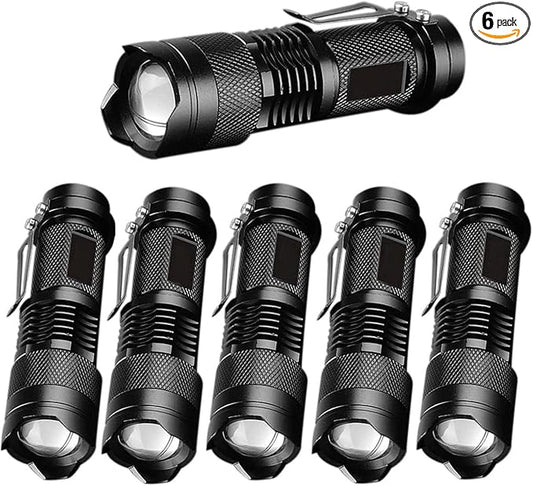 MODOAO 3 Modes LED Flashlight Torch Tactical Lamp Mini Light for Camping Hiking Emergency (Black)