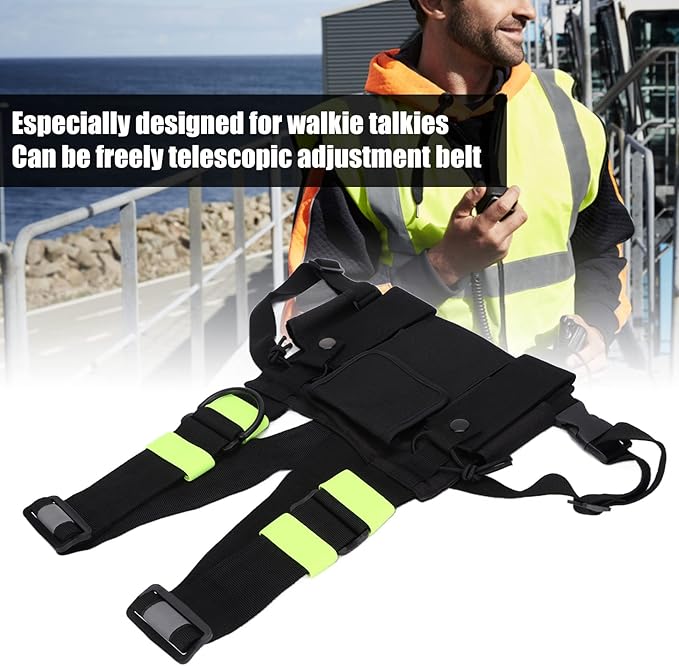 ASHATA Walkie Talkie Chest Bag Two Way Radio Universal Radio Chest Harness Bag Tactical Chest Front Pack Pouch Oxford Cloth for Hiking, Biking, Work, School, Camping