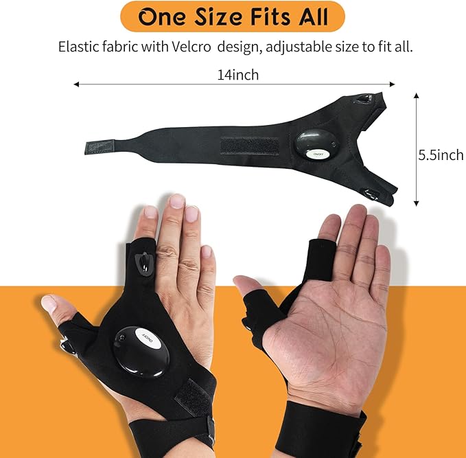 LED Flashlight Gloves, Day Gifts for Man Boyfriend Husband Dad, Unique Man Gifts, Cool Gadget for Repairing Cars, Survival Camping Hiking Rescue Tool LED Gloves Flashlight