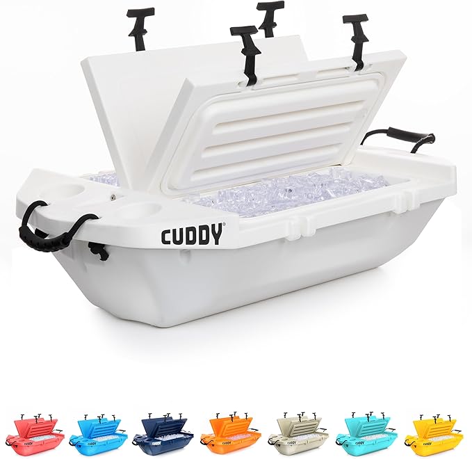 CUDDY Floating Cooler and Dry Storage Vessel for Land & Water – 40QT– Great for River, Beach, Kayak, Pool, & Lake - Multiple Color Options