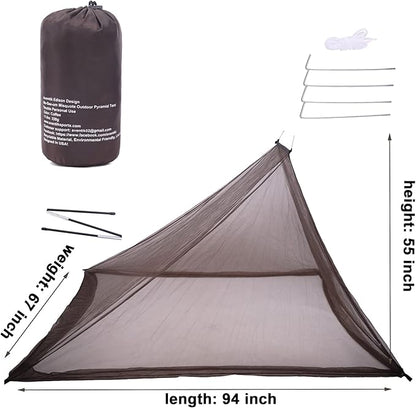 No-See-Ums Camping Mosquito Net Bed Compact and Ultra-Light for Travel，Finest Holes Mesh 2000 Noseeum Netting for Camping and Hiking, Without Sleeping Mat