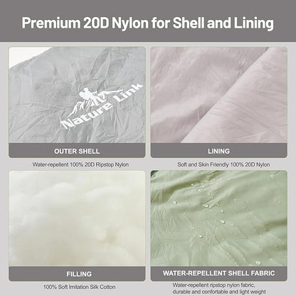 Lightweight Mummy Sleeping Bag 2.87lbs, Backpacking Sleeping Bag 42℉-55℉, Nylon Shell and Lining, Compact, Ultralight Sleeping Bag for Backpacking Camping Hiking