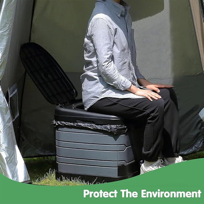 Upgrade XXL Portable Toilet for Adults Camping, 17.3x16.1x16.9 In-Large Portable Foldable Toilet with Lid, Perfect for Camping, Hiking, Fishing, Travel, Long Trips, Beach, RV, Outdoor