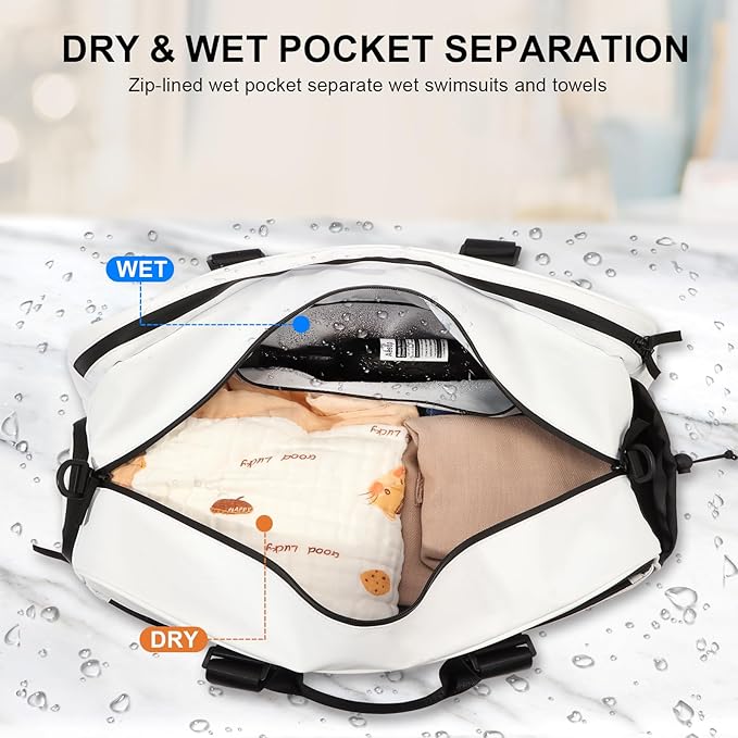 Gym Bag for Men and Women | Water-Resistant Duffel with Dry-Wet Separation & Shoe Compartment, 32L All-in-One Sports Bag for Travel | Swimming | Pickleball | Tennis