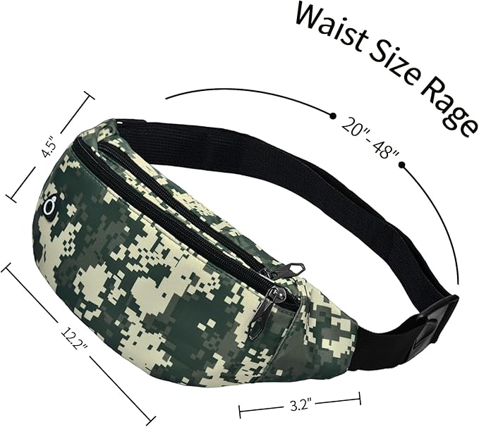 Fanny Pack for Men Women, Waterproof Sports Waist Bag Pack, Belt Bag for Travel Hiking Running