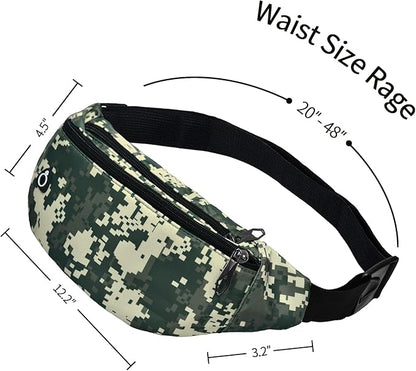 Fanny Pack for Men Women, Waterproof Sports Waist Bag Pack, Belt Bag for Travel Hiking Running