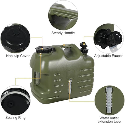 REDCAMP 6.6 Gallon Portable Water Container with Spigot, Water Storage Camp Water Jug for Camping Outdoor Hiking (25L Green)
