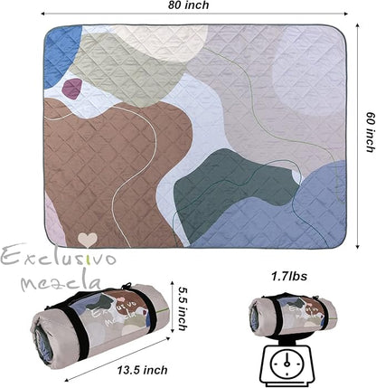 Exclusivo Mezcla Waterproof Picnic Blankets 3-Layer 60x80 Inches Large Sandproof Beach Blanket Foldable Outdoor Blanket for Camping on Grass Picnic Mat
