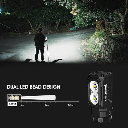 WUBEN E7 EDC Flashlight, 1800 Rechargeable Lumens Mini Flashlight, Super Bright Small Flashlight, 6 Modes IP68 Built-in Waterproof Handheld Flash Light for Emergencies Camping Hiking