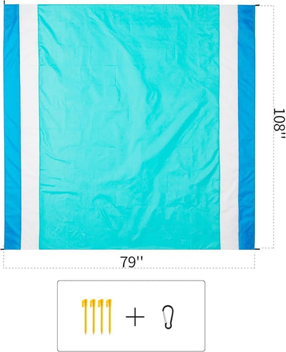 Beach Blanket, Sandproof Beach Mat, Waterproof Quick Drying Lightweight Outdoor Aztec Picnic Mat 79" X 83"/120"x108" for 2-8 Adults for Travel, Camping, Hiking