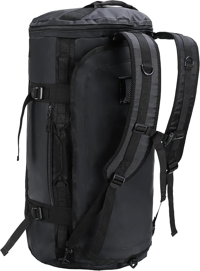 MIER Large Duffel Backpack Sports Gym Bag with Shoe Compartment, Heavy Duty and Water Resistant, Black, 90L