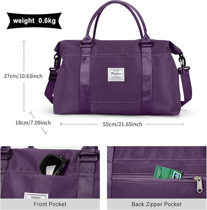 Travel Duffel Bag,Sports Tote Gym Bag,Shoulder Weekender Overnight Bag for Women