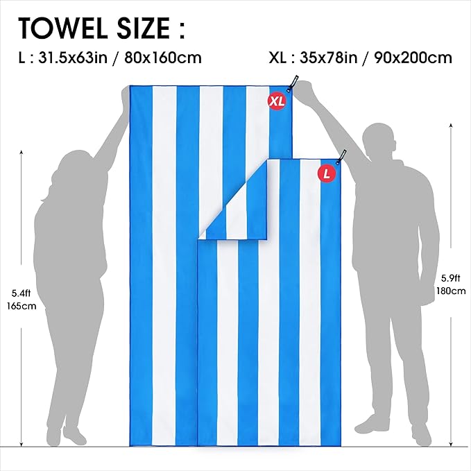 4Monster Microfiber Beach Towel Quick Dry,Super Absorbent Lightweight Travel Towel for Swimmers, Sand Free Camping Towel, Beach Towels for Pool, Swim, Water Sports,Yoga,Gym,Backpacking