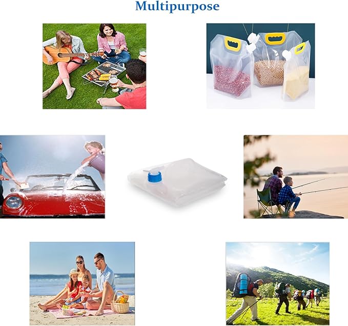 Collapsible Water Bag,Large Capacity BPA-Free Travel Water Bladder,Lightweight Durable Emergency Water Storage, Portable Folding Water Bladder for Cycling Backpacking Picnic Camping Barbecue