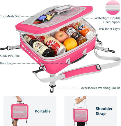 Waterproof PVC Paddleboard Cooler Deck Bag - 12 Can Soft Insulated Cooler for Paddleboarding, Camping, Kayaking